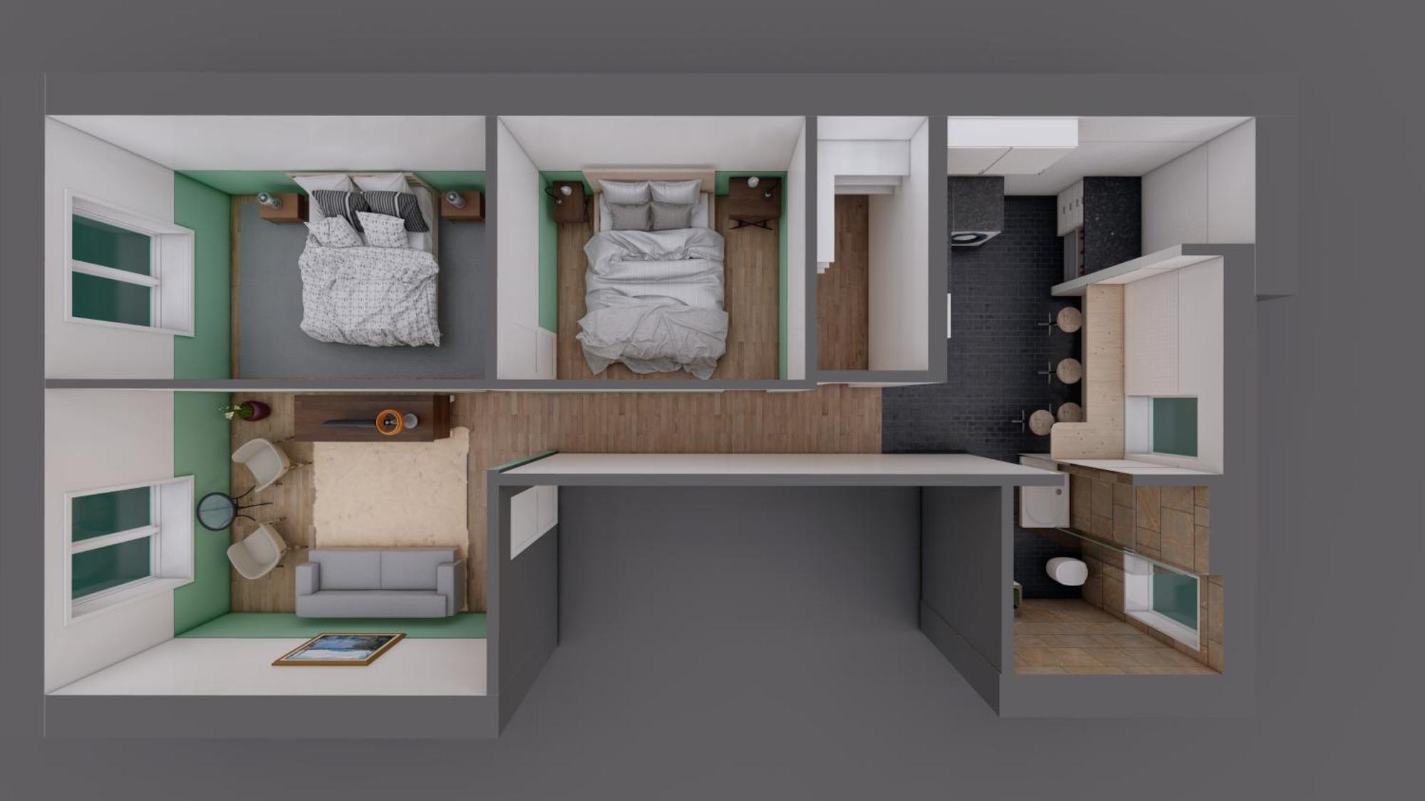 Apartment Downtown Flat With Design And Comfort At Downtown, 3rd-floor No Lift